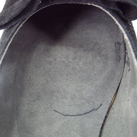 Stuart Weitzman Pleats Black Suede Wedge with Chain Bow Size 10N Narrow - Picture 16 of 16